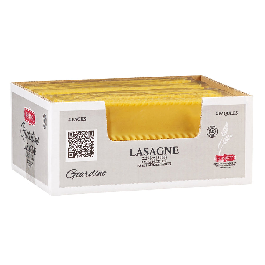 Griss Pasta Giardino Lasagna Sheets 10 in - 4 x 2.27 kg - Grocery and Food Items - Canadian Distribution