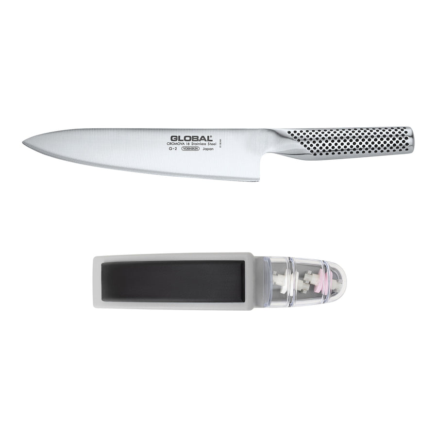 Global - Knife & Sharpener Set - 2 Pieces - Restaurant Equipment and Smallwares - Canadian Distribution