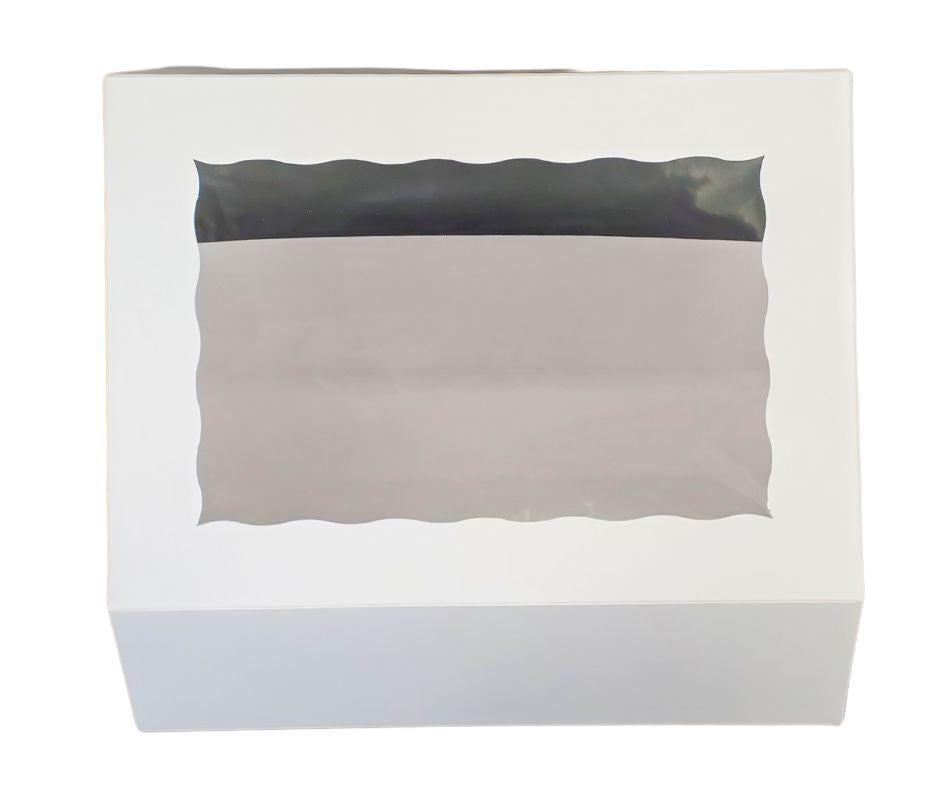 EB - 14 x 10 x 4 - Boîte à cupcakes avec fenêtre - Blanche - 5284A