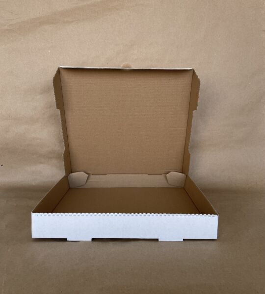 White Pizza Box 14x14x2" Plain/50bd - Disposable Take Away Food Packaging - Canadian Distribution