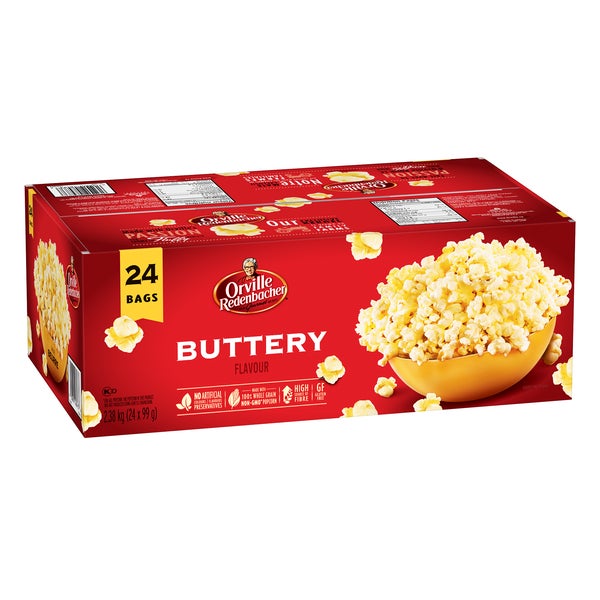 Gourmet Buttery Popcorn - 96 × 99 g - Orville Redenbacher’s - Canadian Distribution
