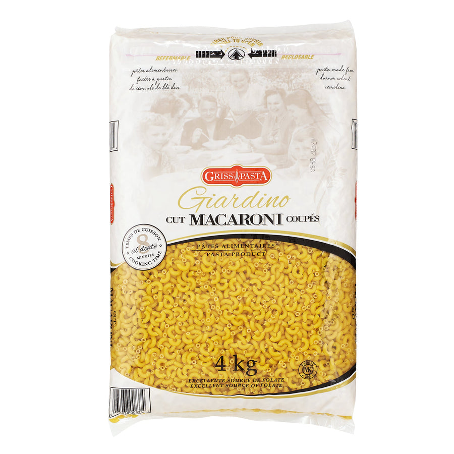 Griss Pasta Giardino Macaroni - 4 x 4 kg - Grocery and Food Items - Canadian Distribution