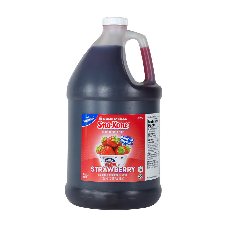 Strawberry - Sno-Treat Sno-Kone® Syrup - 4 x 1 Gallon - WFI - Canadian Distribution