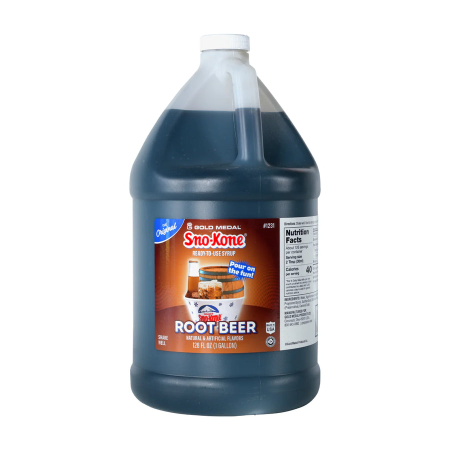 Root Beer - Sno-Treat Sno-Kone® Syrup - 4 x 1 Gallon - WFI - Canadian Distribution