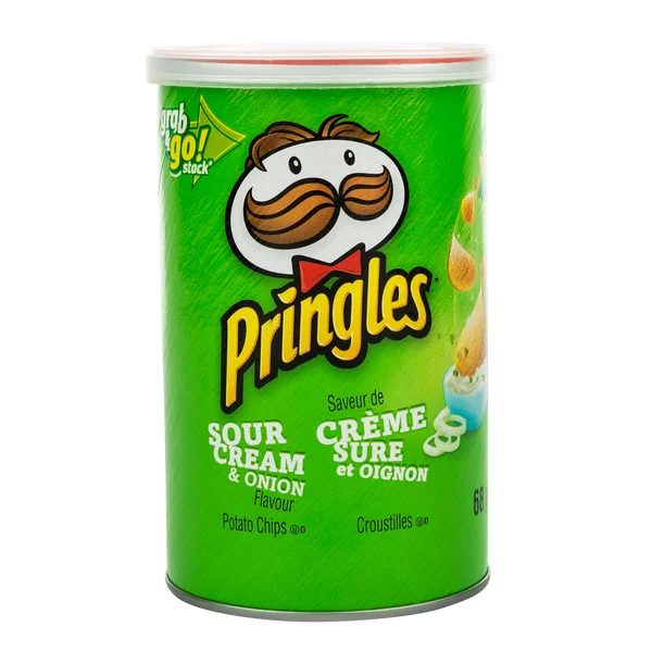 Sour Cream and Onion Potato Chips - 48 × 68 g - Pringles - Canadian Distribution