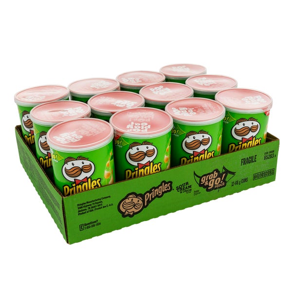 Sour Cream and Onion Potato Chips - 48 × 68 g - Pringles - Canadian Distribution - Ships Free Within Canada on Orders Above CAD $199