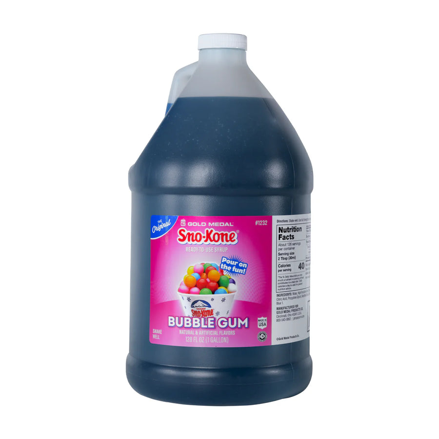 Pink Bubble Gum - Sno-Treat Sno-Kone® Syrup - 4 x 1 Gallon - WFI - Canadian Distribution
