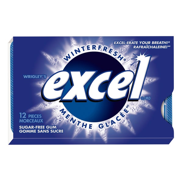 Sugar-free Winterfresh Gum - 48 x Packs of 12 - Excel - Canadian Distribution