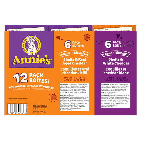 Macaroni au fromage biologique Annie's - 48 x 170 g - Épicerie et produits alimentaires - Distribution canadienne - Livraison gratuite au Canada pour les commandes de plus de 199 $ CA