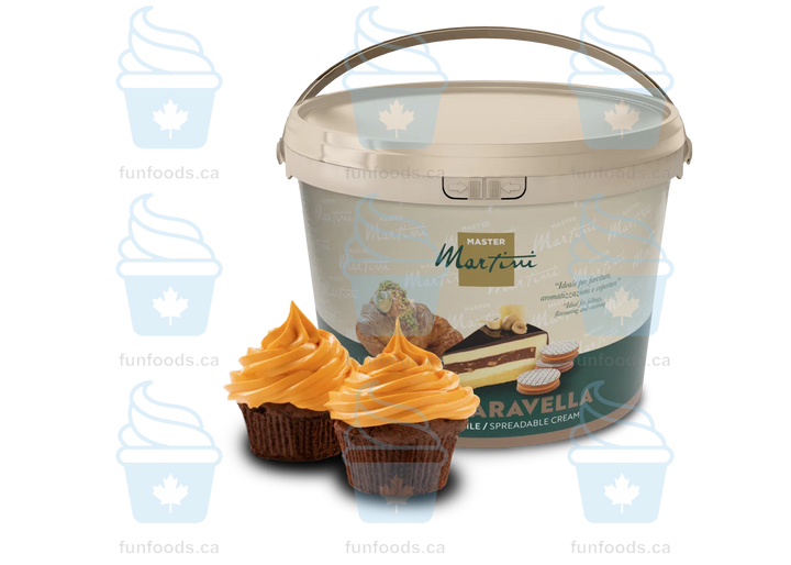 Smooth Orange Spreadable Cream - 5 KG Bucket - Gran Caravella Arancia - Master Martini Canada - Canadian Distributor