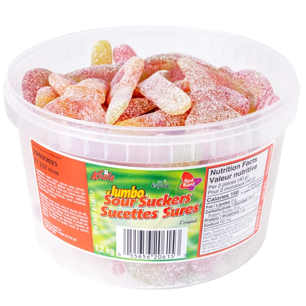 Jumbo Sour Suckers - 4 x 1.1 kg - Red Band - Canadian Distribution