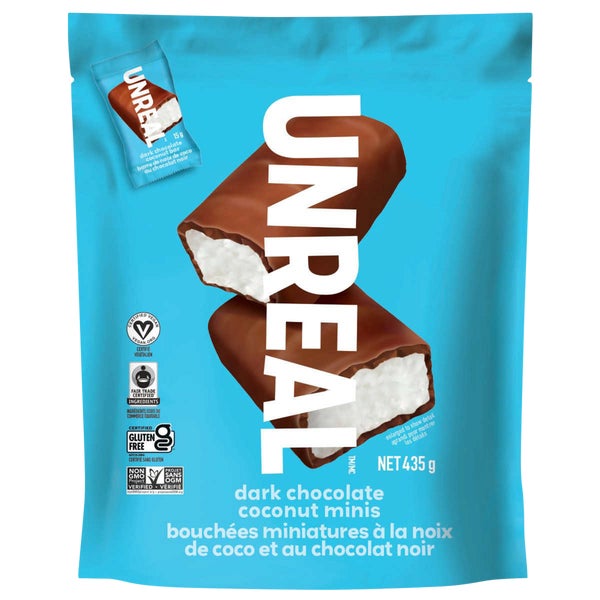 Dark Chocolate Coconut Bars - 4 x 435 g - Unreal - Canadian Distribution