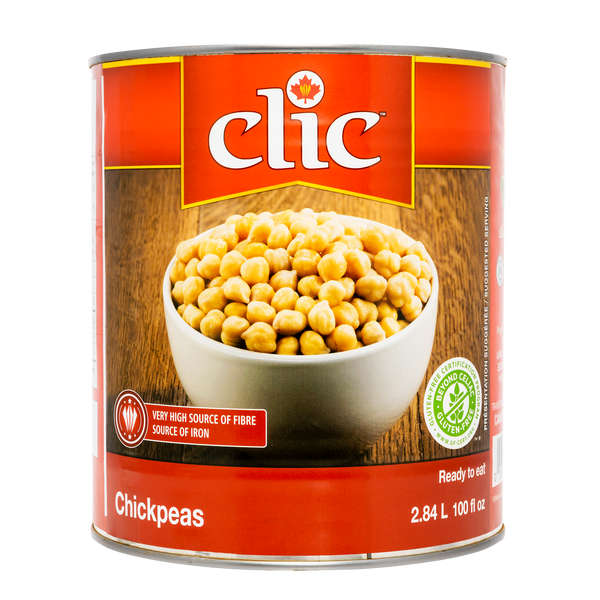 Clic Canned Chickpeas - 24 × 2.84 L - Grocery and Food Items - Canadian Distribution