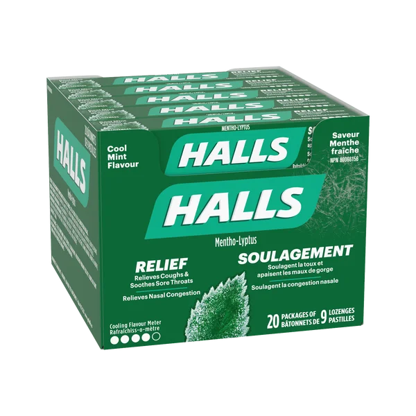 Coolmint - 80 x Packs of 9 - Halls - Canadian Distribution
