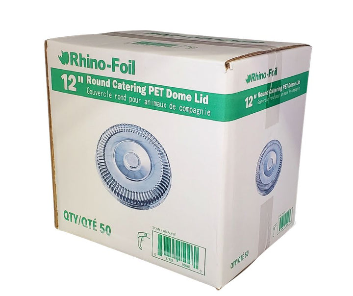 Rhino-Foil - 12" Clear Plastic Lid for Round Catering Tray - AR202R
