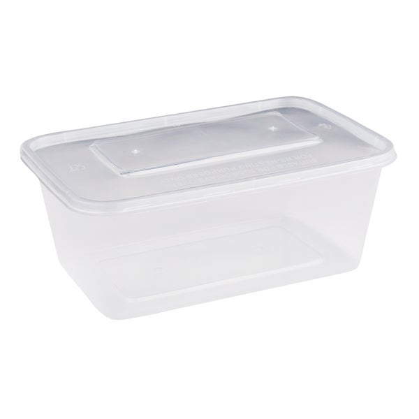 Café Express 33.8-oz Rectangular Containers with Lids - Pack of 300 - Grocery and Food Items - Canadian Distribution