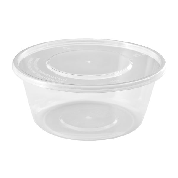 Café Express 25-oz Round Containers with Lids - Pack of 300 - Grocery and Food Items - Canadian Distribution