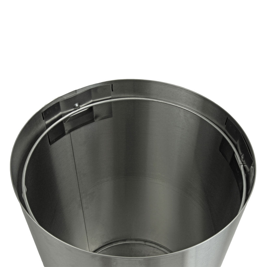125L Stainless Steel Open Top Round Waste Receptacle - Sold By The Case