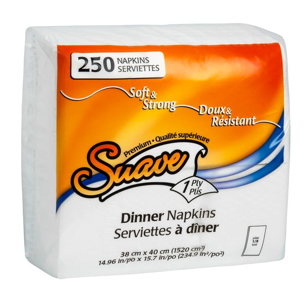 Suave 1-ply Dinner Napkins - 12 packs of 250 - Grocery and Food Items - Canadian Distribution