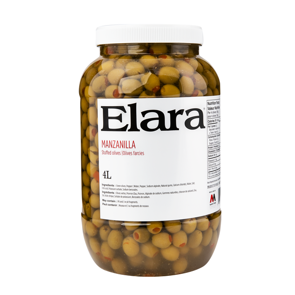Elara Manzanilla Stuffed Olives - 4 x 4 L - Grocery and Food Items - Canadian Distribution