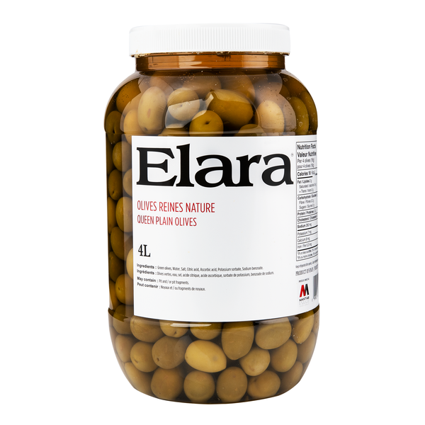 Elara Queen Plain Olives - 4 x 4 L - Grocery and Food Items - Canadian Distribution