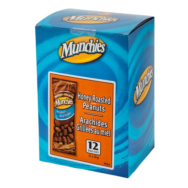 Honey Roasted Peanuts - 48 × 55 g - Munchies - Canadian Distribution