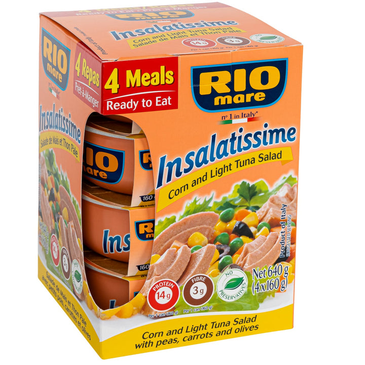 Rio Mare Insalatissime Corn and Light Tuna Salad - 16 × 160 g - Grocery and Food Items - Canadian Distribution