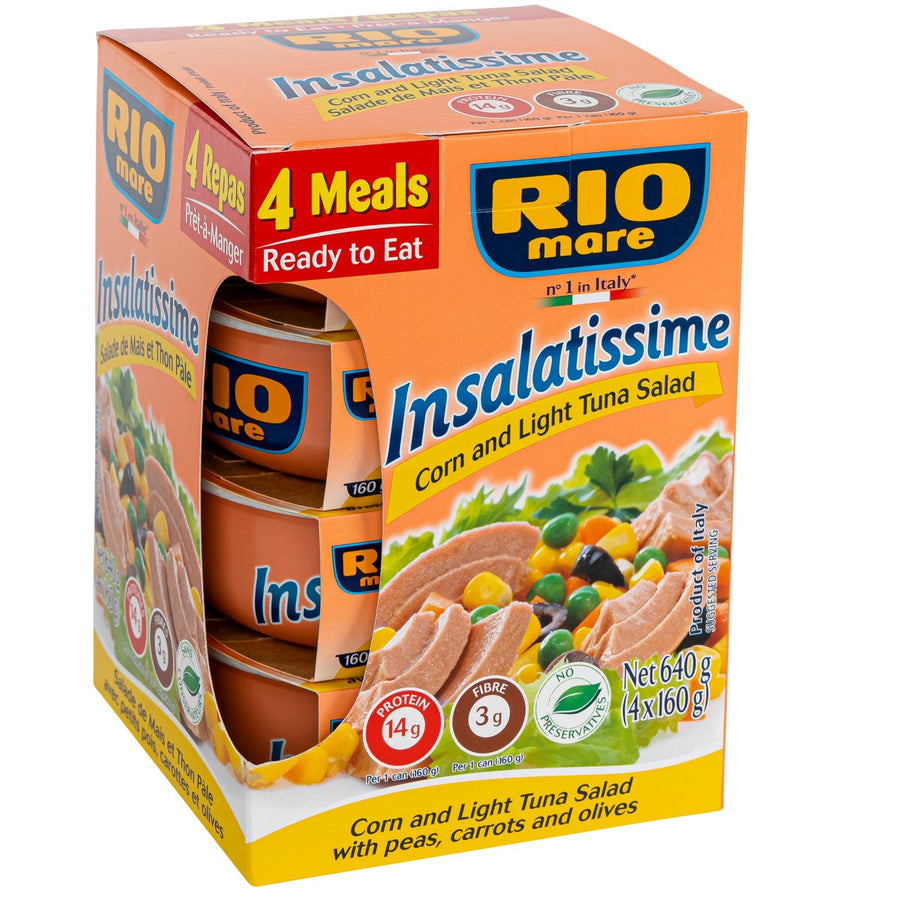 Rio Mare Insalatissime Corn and Light Tuna Salad - 16 × 160 g - Grocery and Food Items - Canadian Distribution