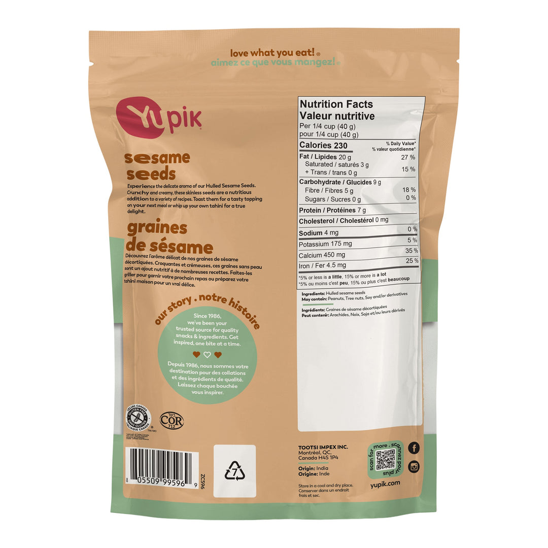 Yupik Hulled Sesame Seeds - 4 x 2 kg - Grocery and Food Items - Canadian Distribution - Ships Free Within Canada on Orders Above CAD $199
