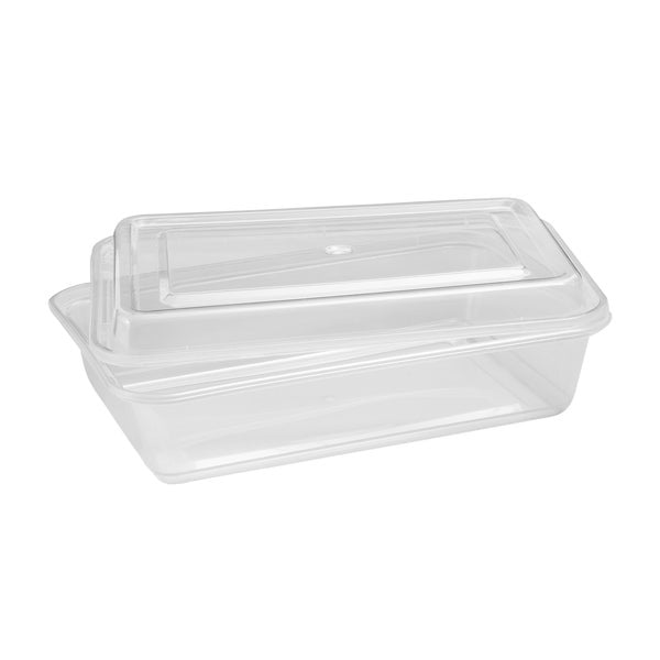 Café Express 34-oz Rectangular Containers with Lids - Pack of 50 - Grocery and Food Items - Canadian Distribution
