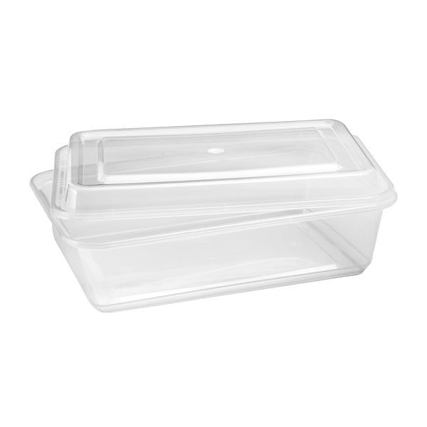 Café Express 42-oz Rectangular Containers with Lids - Pack of 50 - Grocery and Food Items - Canadian Distribution