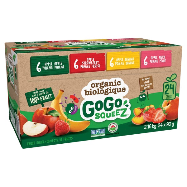 Organic Fruit Sauce - 96 × 90 g - GoGo squeeZ - Canadian Distribution