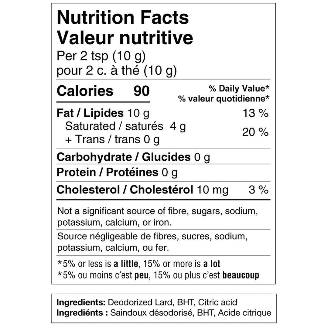 Saporito Deodorized Lard - 2 x 20 kg - Grocery and Food Items - Canadian Distribution - Ships Free Within Canada on Orders Above CAD $199