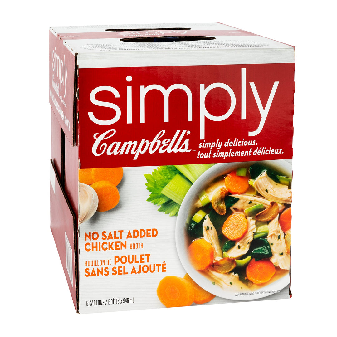 Simply Campbell’s No Salt Added Chicken Broth - 4 x 6-pack - Grocery and Food Items - Canadian Distribution