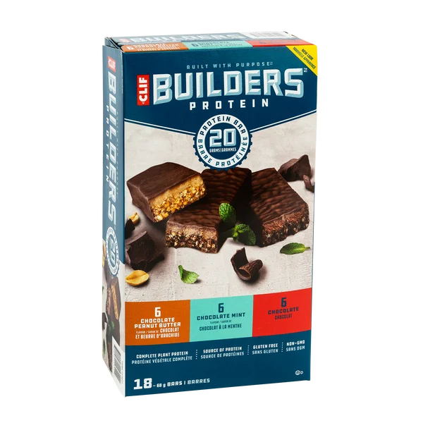 Barres protéinées Builders - 72 barres de 68 g - Clif - Distribution canadienne - Livraison gratuite au Canada pour les commandes de plus de 199 $ CA