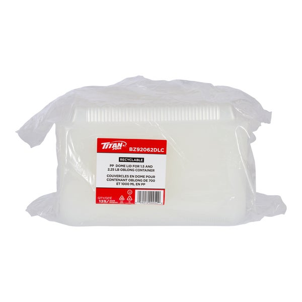 Titan Dome Lids for 3-lb Rectangular Aluminum Containers - Pack of 500  - Disposables, Restaurant Packaging and Take-Out Supplies - Canadian Distribution - Ships Free Within Canada on Orders Above CAD $199