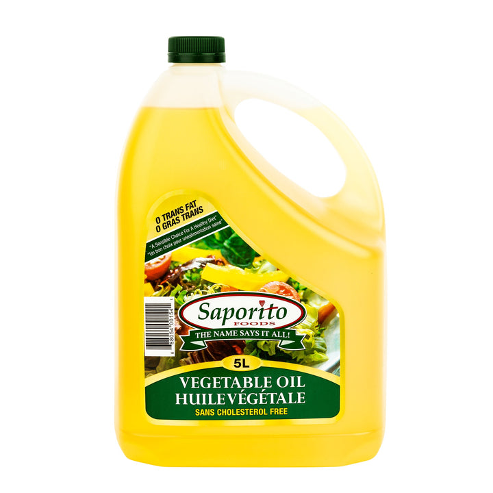 Saporito Vegetable Oil - 4 x 5 L - Grocery and Food Items - Canadian Distribution - Ships Free Within Canada on Orders Above CAD $199