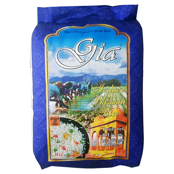 Gia Indian Basmati Rice - 4 x 18.14 kg - Grocery and Food Items - Canadian Distribution