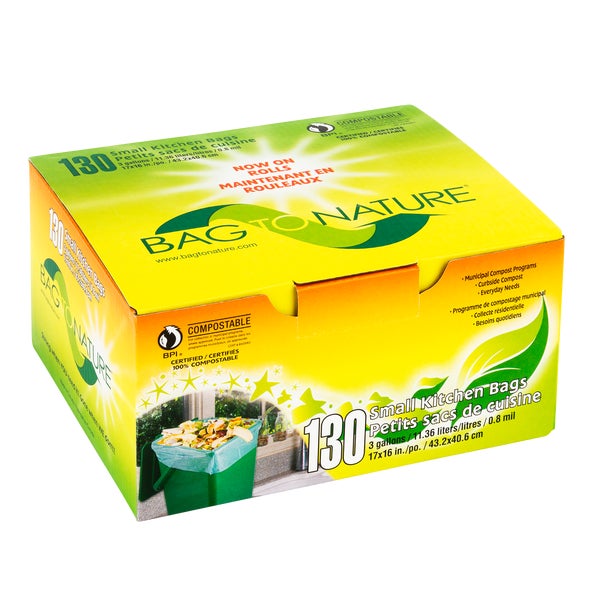 Bag to Nature Small Kitchen Compost Bags - 130-count - Grocery and Food Items - Canadian Distribution