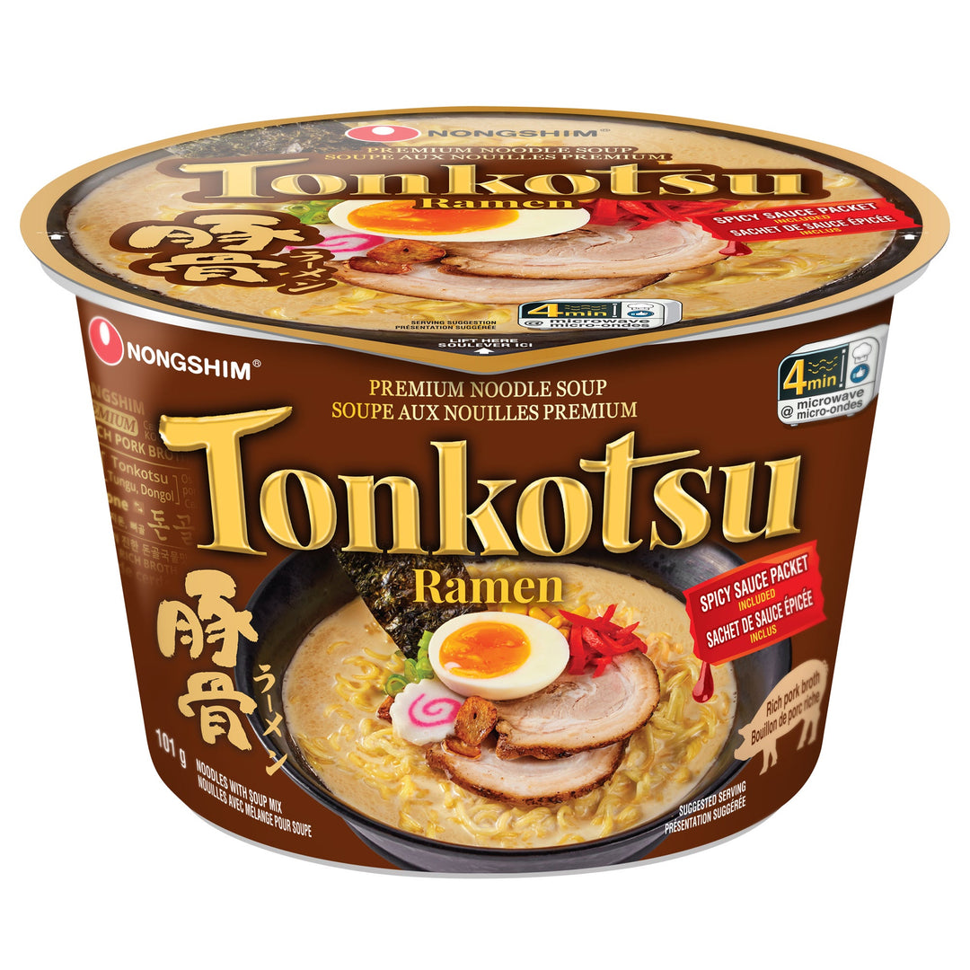 Nongshim Tonkotsu Ramen Noodle Soup - 24 × 101 g - Grocery and Food Items - Canadian Distribution - Ships Free Within Canada on Orders Above CAD $199