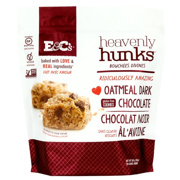Oatmeal Dark Chocolate Cookies - 4 x 567 g - Heavenly Hunks - Canadian Distribution