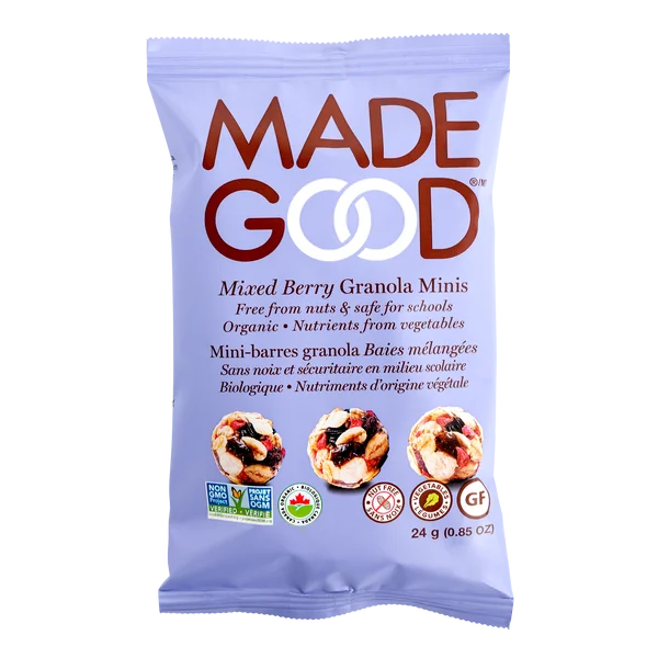 Mixed Berry Granola Minis - 112 × 24 g - Made Good - Canadian Distribution - Ships Free Within Canada on Orders Above CAD $199