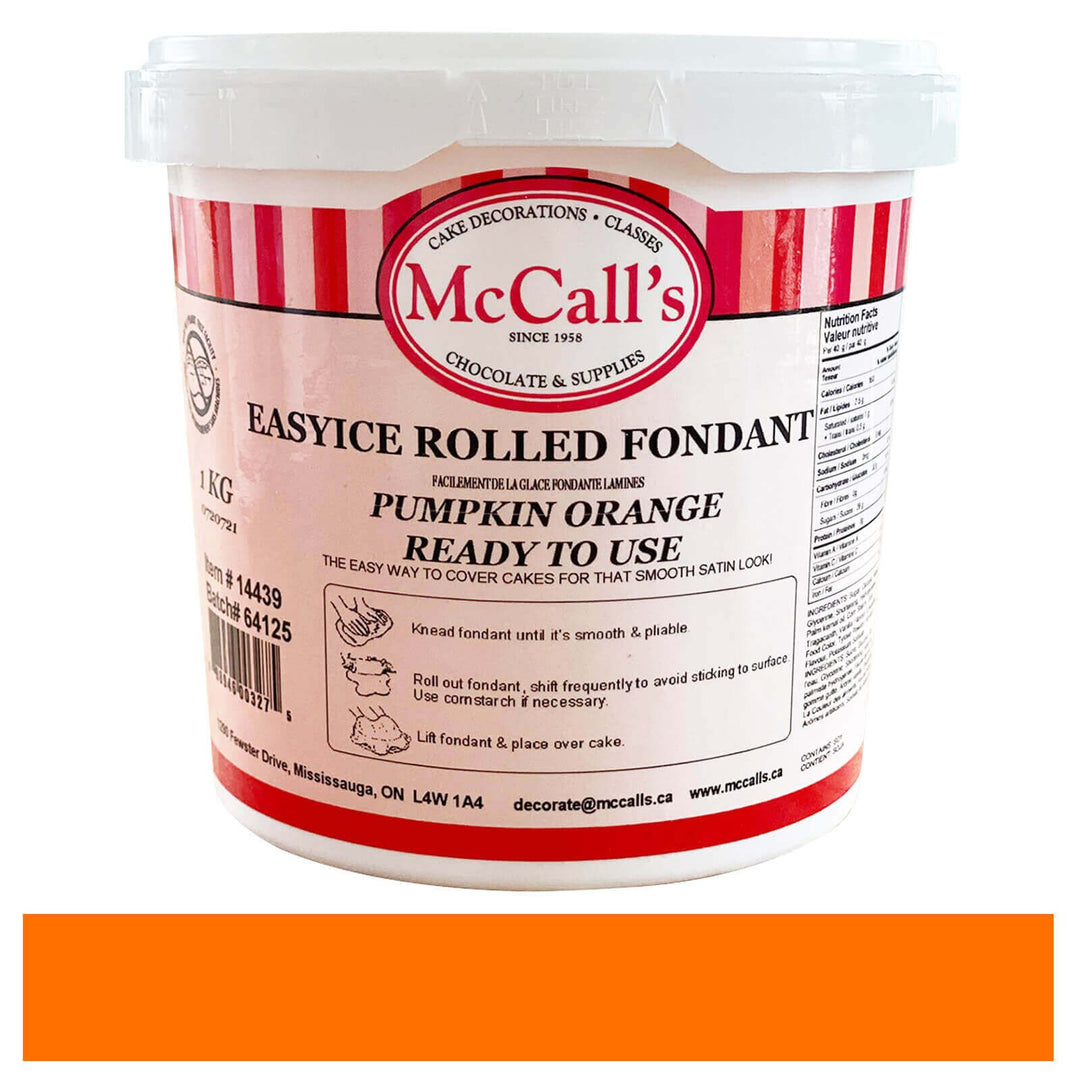 EasyIce Pumpkin Orange Rolled Fondant | 1 x 1 kg | Baking Mixes and Ingredients | Canadian Distribution