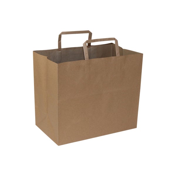 Viro Kraft Bag with Handle 12” x 7” x 17” - Pack of 250 - Grocery and Food Items - Canadian Distribution