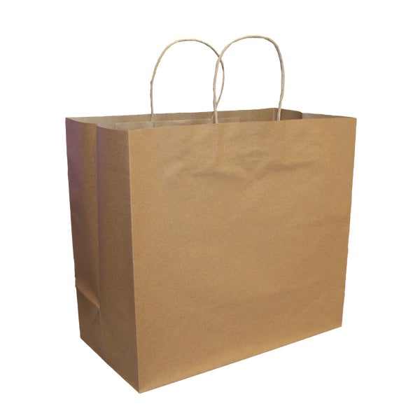 Viro Kraft Bag with Handle 13” x 6” x 15” - Pack of 250 - Grocery and Food Items - Canadian Distribution