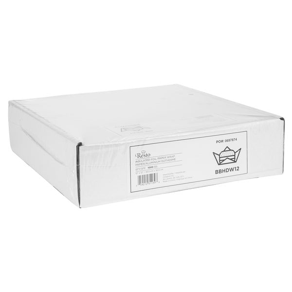Resto Foil Paper Wraps12 in × 12 in. - Pack of 1,000 - Grocery and Food Items - Canadian Distribution