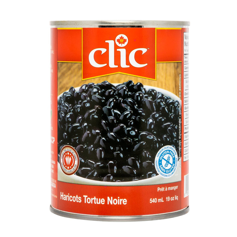 Clic Black Turtle Beans - 48 × 540 mL - Grocery and Food Items - Canadian Distribution