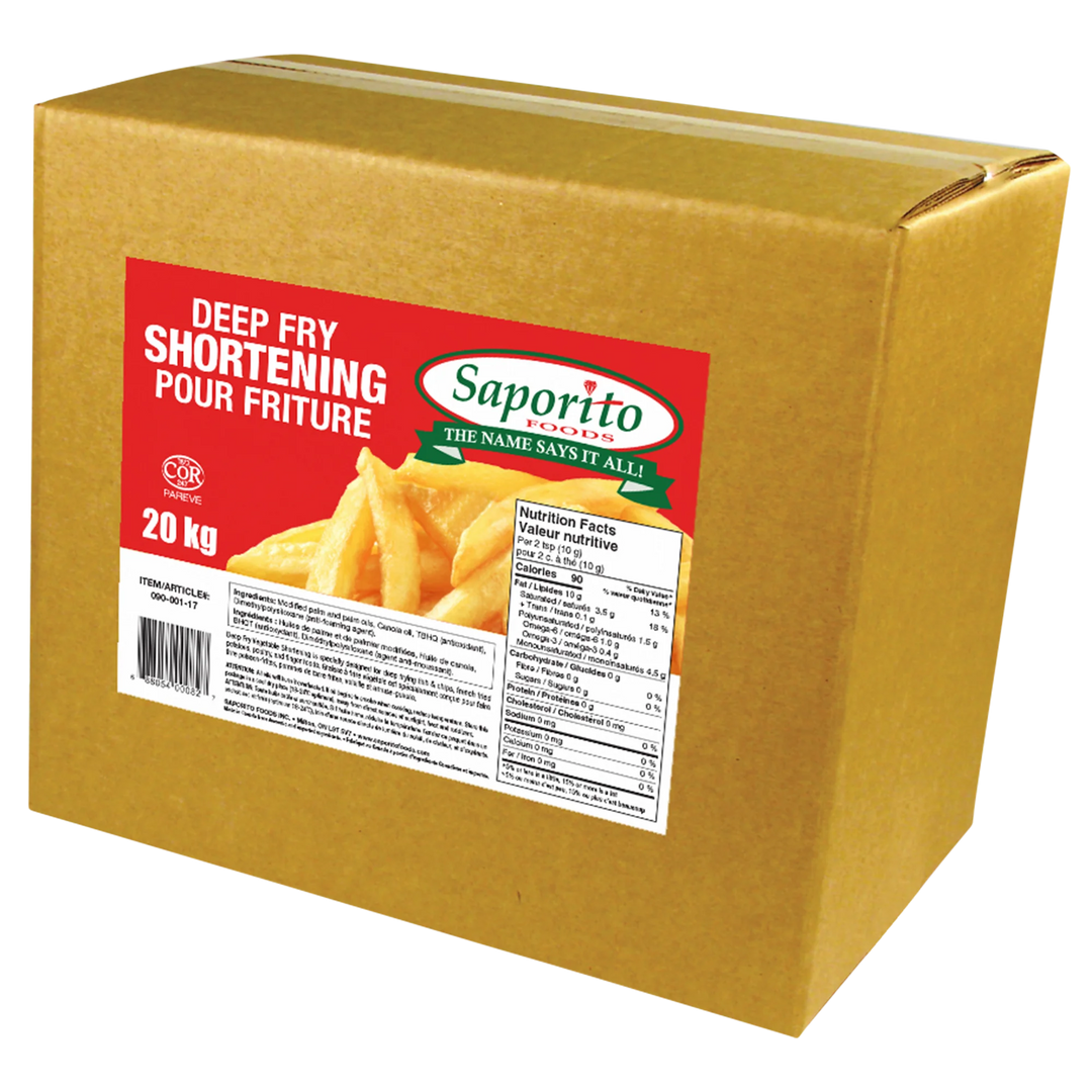 Saporito Deep Fry Shortening - 2 x 20 kg - Grocery and Food Items - Canadian Distribution