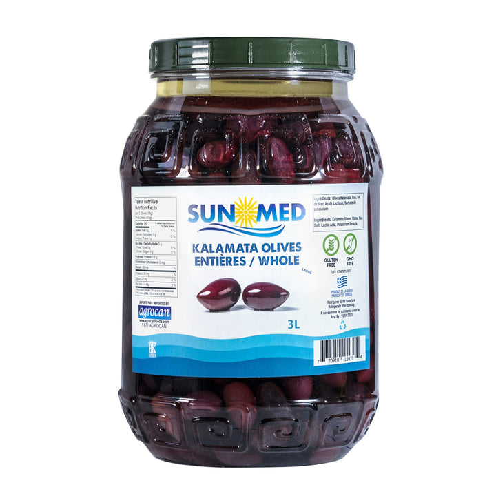 Sun Med Kalamata Olives - 4 x 3 L - Grocery and Food Items - Canadian Distribution