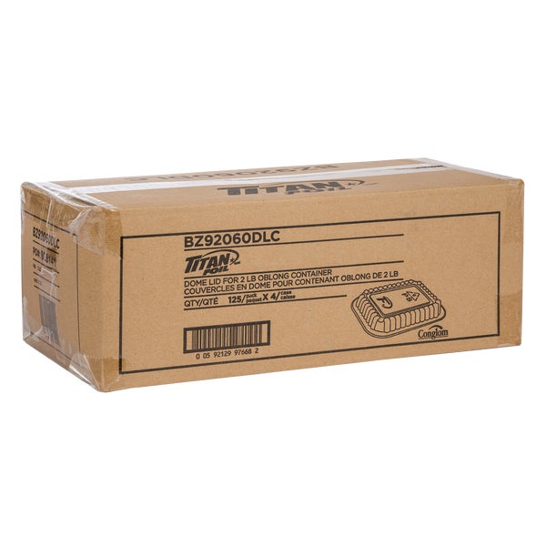 Titan Plastic Dome Lids for 2lb Aluminum Container - Pack of 500  - Disposables, Restaurant Packaging and Take-Out Supplies - Canadian Distribution - Ships Free Within Canada on Orders Above CAD $199